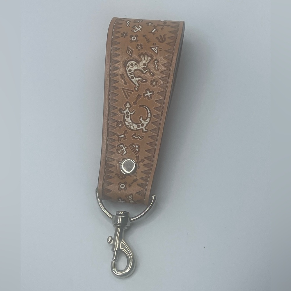 Re-Ride Stories Tooled Tan Wristlet